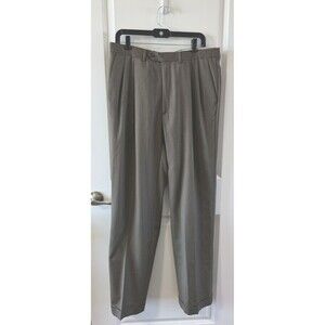 Pazoni Men's Dress Pants Size 35 Coffee Brown Pockets Pleated Luxury 100% Wool